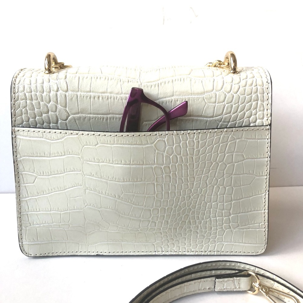 House Of Harlow 1960 Croco Embossed Leather Structured Crossbody/Shoulder Bag - Picture 4 of 14